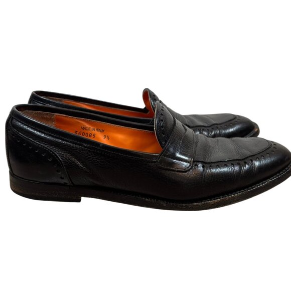 Martin Dingman Black Slip On Leather Loafer Dress Shoes - Picture 2 of 9